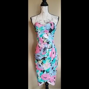 1980's Eber San Fransico Floral Wrap Dress